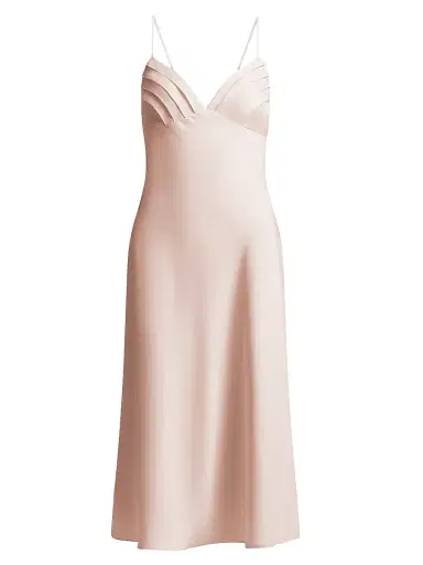 BCBGMAXAZRIA Women's Mona Satin Midi Dress - Peach Blush | Thumbnail 1 BCBGMAXAZRIA Women's Mona Satin Midi Dress - Peach Blush | Thumbnail 1