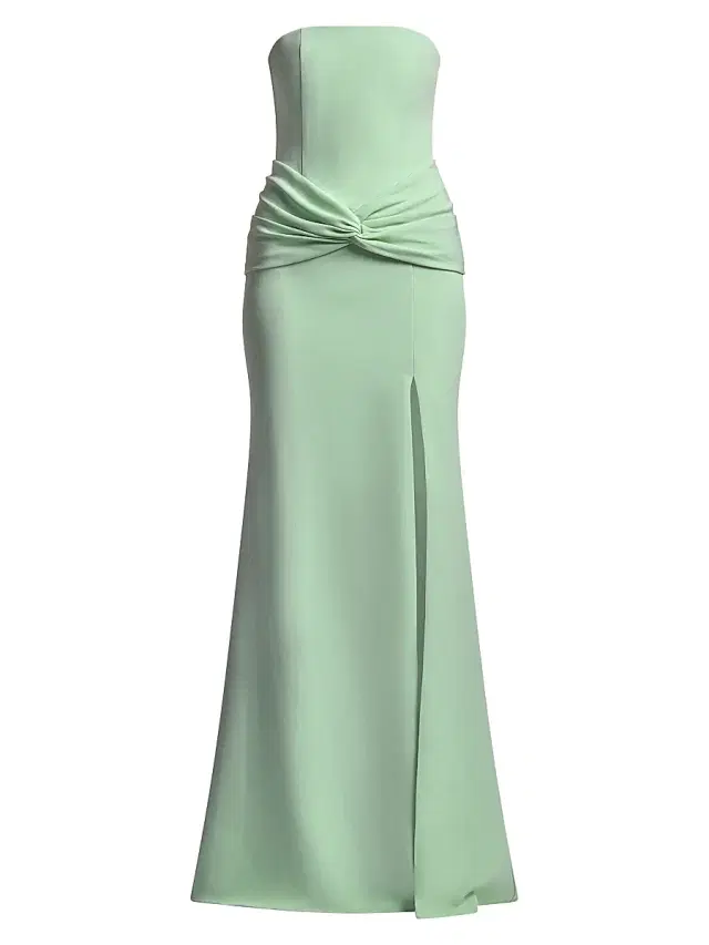 Women's Sylvia Ruched Strapless Mermaid Gown - Pistachio