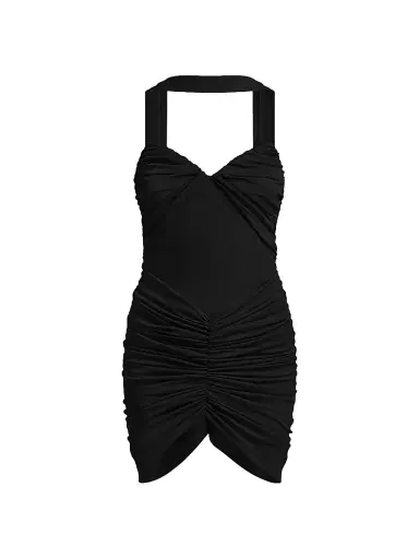 BCBGMAXAZRIA Women's Zoe Ruched Mini Dress - Black - Size 14 | Thumbnail 1