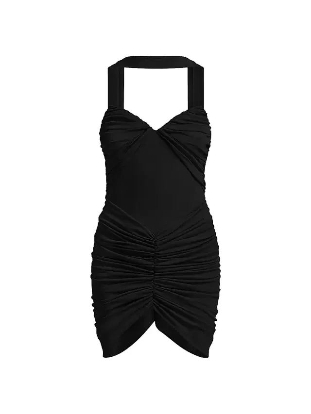 Women's Zoe Ruched Mini Dress - Black
