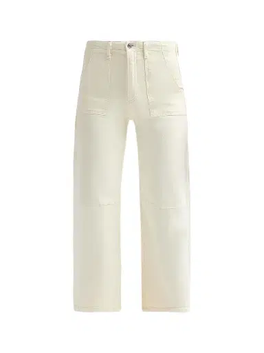 Le Jean Women's Petite Utility Soft Barrel Jeans - Lemon Yellow | Thumbnail 1