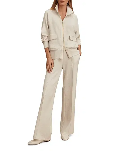 Varley Women's Roxbury Solid Zip-Front Jacket - Ivory Marl - Size Medium | Thumbnail 2