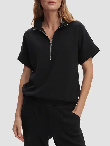 Varley Women's Ritchie Short-Sleeve Half-Zip Pullover - Black - Size XL | Thumbnail 5 Varley Women's Ritchie Short-Sleeve Half-Zip Pullover - Black - Size XL | Thumbnail 5