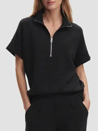 Varley Women's Ritchie Short-Sleeve Half-Zip Pullover - Black - Size XL | Thumbnail 6 Varley Women's Ritchie Short-Sleeve Half-Zip Pullover - Black - Size XL | Thumbnail 6