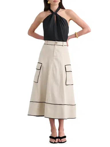 Toccin Women's Shiloh High-Waist Cargo Midi Skirt | Thumbnail 2 Toccin Women's Shiloh High-Waist Cargo Midi Skirt | Thumbnail 2
