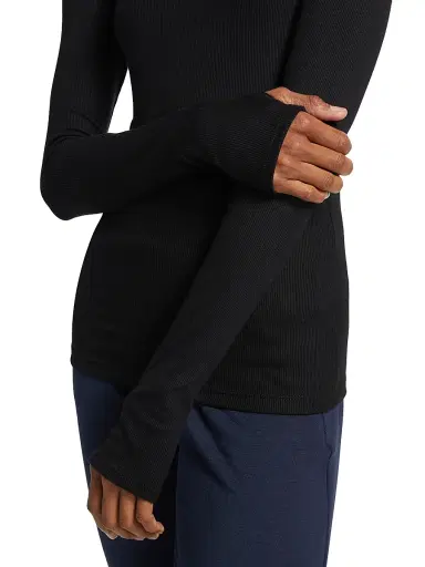 Splits59 Women's Louise Ribbed Long-Sleeve Top - Black - Size XL | Thumbnail 6 Splits59 Women's Louise Ribbed Long-Sleeve Top - Black - Size XL | Thumbnail 6