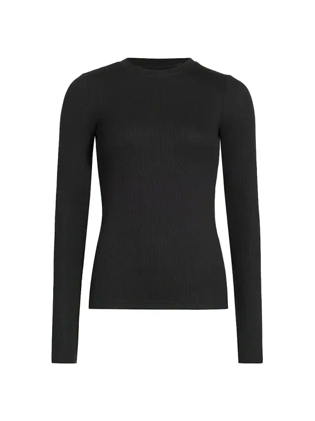 Splits59 Women's Louise Ribbed Long-Sleeve Top - Black