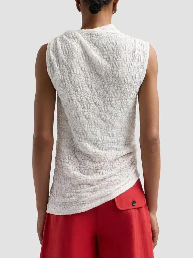 Proenza Schouler White Label Women's Circe Draped Floral Cotton-Blend Top - Alabaster - Size Large | Thumbnail 3 Proenza Schouler White Label Women's Circe Draped Floral Cotton-Blend Top - Alabaster - Size Large | Thumbnail 3