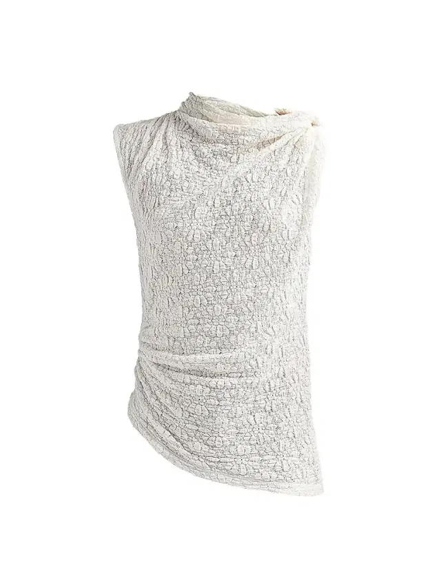 Women's Circe Draped Floral Cotton-Blend Top - Alabaster