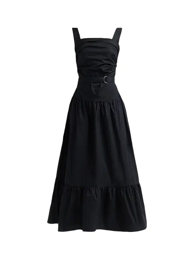 Proenza Schouler White Label Women's Natalie Stretch-Cotton Tie-Waist A-Line Midi Dress - Black