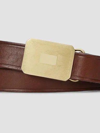 Polo Ralph Lauren Men's Engine Turned-Buckle Leather Belt | Thumbnail 2