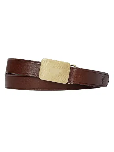 Polo Ralph Lauren Men's Engine Turned-Buckle Leather Belt | Thumbnail 1