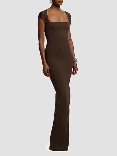 Ralph Lauren Collection Women's Waverly Matte Jersey Body-Con Gown - Sycamore - Size 8 | Thumbnail 4 Ralph Lauren Collection Women's Waverly Matte Jersey Body-Con Gown - Sycamore - Size 8 | Thumbnail 4