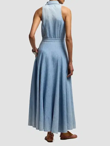 Ralph Lauren Collection Women's Peyten Denim Sleeveless Day Dress | Thumbnail 5 Ralph Lauren Collection Women's Peyten Denim Sleeveless Day Dress | Thumbnail 5
