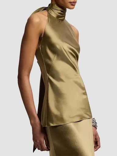 Ralph Lauren Collection Women's Chilton Satin Halter Blouse | Thumbnail 3 Ralph Lauren Collection Women's Chilton Satin Halter Blouse | Thumbnail 3