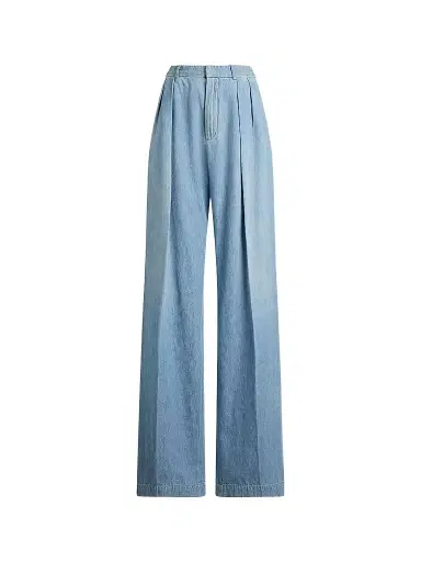 Ralph Lauren Collection Women's Livie Pleated Denim Jeans - Cirrus Indigo | Thumbnail 1