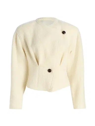 Isabel Marant Women's Suna Wool-Blend Asymmetric Jacket - Ecru | Thumbnail 1