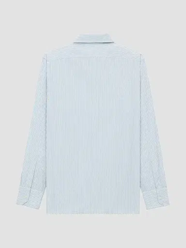 Saint Laurent Women's Cassandre Shirt in Striped Cotton Poplin - Blue | Thumbnail 2 Saint Laurent Women's Cassandre Shirt in Striped Cotton Poplin - Blue | Thumbnail 2