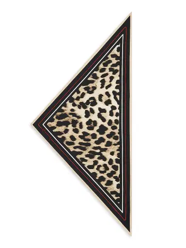 Givenchy Women's Triangle in Silk with Leopard Print | Thumbnail 1