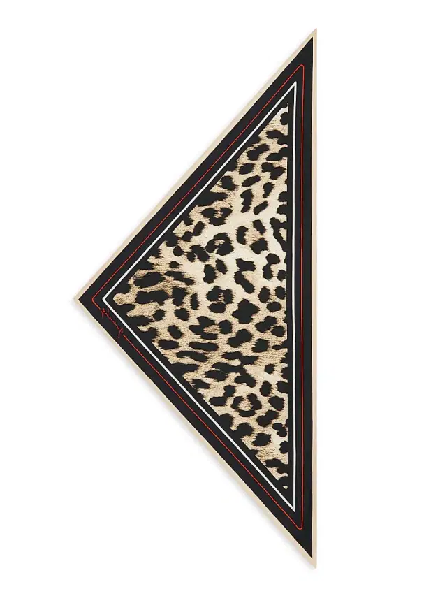 Givenchy Women's Triangle in Silk with Leopard Print - Brown Black