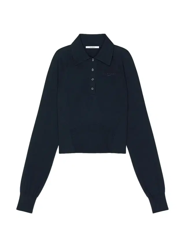 Givenchy Women's Polo Sweater in Cotton and Silk - Navy