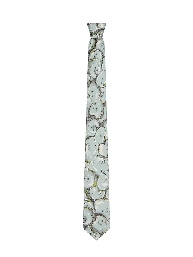 Givenchy Men's Tie in Silk with Oysters Print - Light Blue