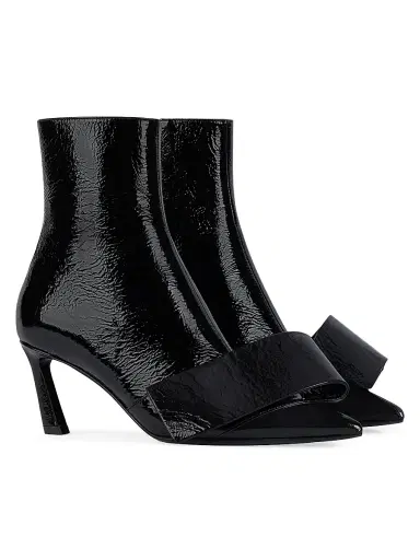 Givenchy Women's Twisted Ribbon Ankle Boots in Shiny Naplack Leather - Black - Size 11 | Thumbnail 2 Givenchy Women's Twisted Ribbon Ankle Boots in Shiny Naplack Leather - Black - Size 11 | Thumbnail 2