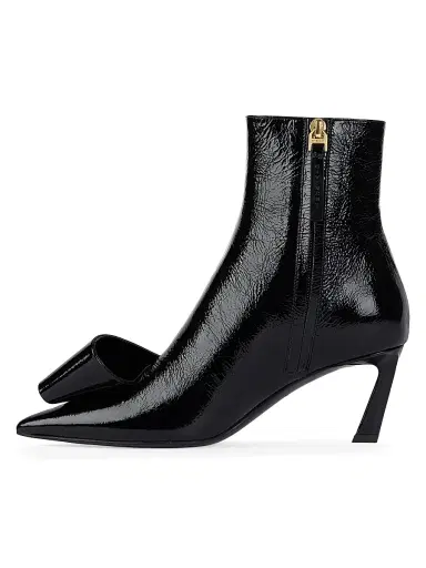 Givenchy Women's Twisted Ribbon Ankle Boots in Shiny Naplack Leather - Black - Size 11 | Thumbnail 3 Givenchy Women's Twisted Ribbon Ankle Boots in Shiny Naplack Leather - Black - Size 11 | Thumbnail 3
