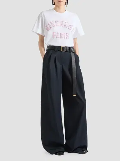 Givenchy Women's T-Shirt in Cotton with Embroidery - White | Thumbnail 2