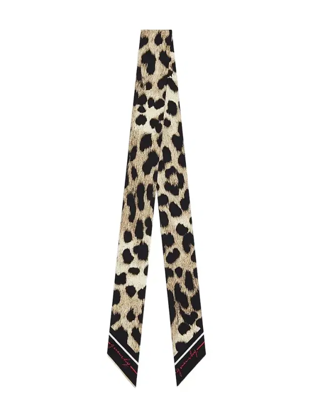 Givenchy Women's Bandeau in Silk with Leopard Print - Brown Black