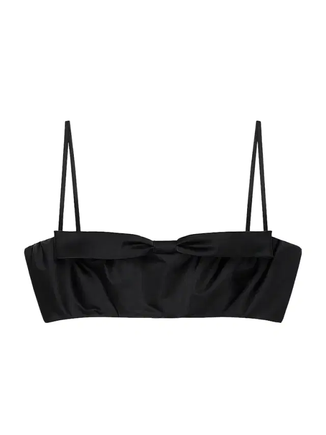 Women's Bra Top with Bow - Black