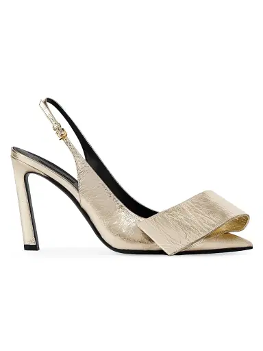 Givenchy Women's Twisted Ribbon Slingbacks Pumps in Metallic Leather | Thumbnail 1 Givenchy Women's Twisted Ribbon Slingbacks Pumps in Metallic Leather | Thumbnail 1