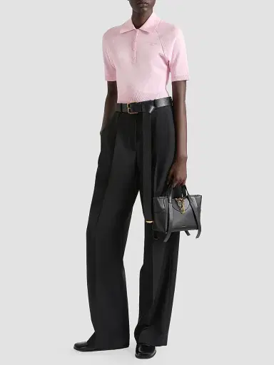 Givenchy Women's Polo Sweater in Cotton and Silk - Light Pink - Size XS | Thumbnail 2 Givenchy Women's Polo Sweater in Cotton and Silk - Light Pink - Size XS | Thumbnail 2