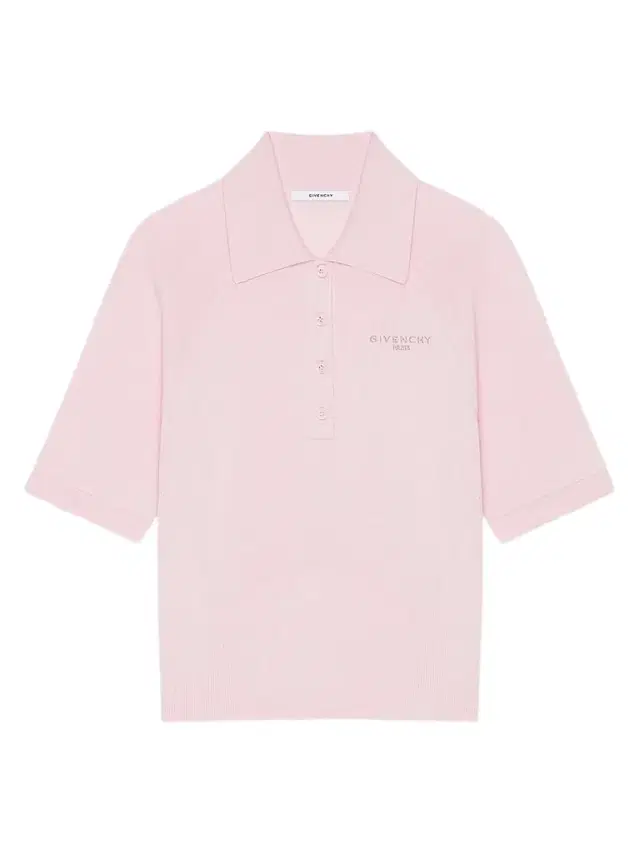 Women's Polo Sweater in Cotton and Silk - Light Pink