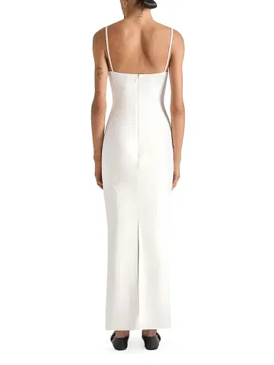 Givenchy Women's Sliced Long Dress in Crepe Cady - Ivory - Size 8 | Thumbnail 3 Givenchy Women's Sliced Long Dress in Crepe Cady - Ivory - Size 8 | Thumbnail 3