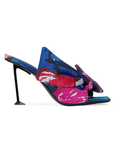 Givenchy Women's Boudoir Heeled Mules in Jacquard with Floral Print | Thumbnail 1 Givenchy Women's Boudoir Heeled Mules in Jacquard with Floral Print | Thumbnail 1