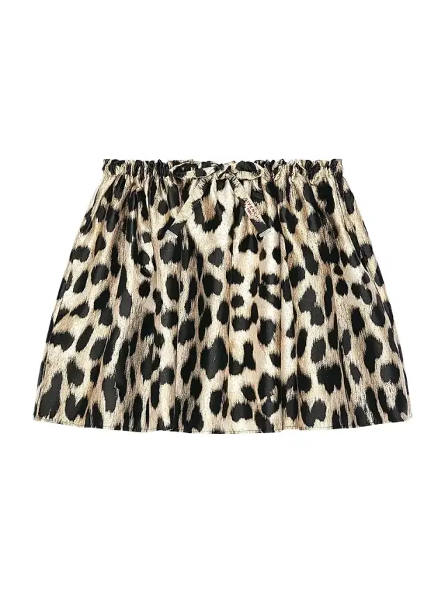 Givenchy Women's Mini Pleated Skirt in Leopard Jacquard - Beige Multi
