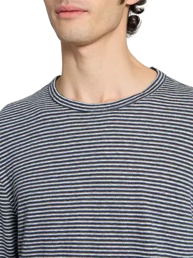 OFFICINE GÉNÉRALE Men's Striped Wool-Blend Long-Sleeve Shirt | Thumbnail 6