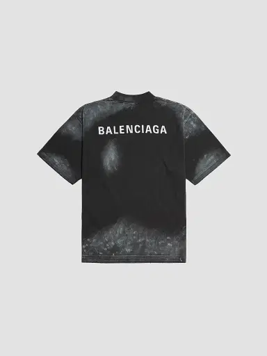 Balenciaga Men's Medium Fit T-Shirt - Faded Black White - Size XL | Thumbnail 2 Balenciaga Men's Medium Fit T-Shirt - Faded Black White - Size XL | Thumbnail 2