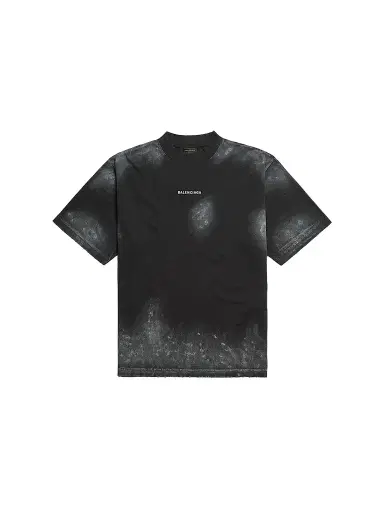Balenciaga Men's Medium Fit T-Shirt - Faded Black White - Size XL | Thumbnail 1 Balenciaga Men's Medium Fit T-Shirt - Faded Black White - Size XL | Thumbnail 1