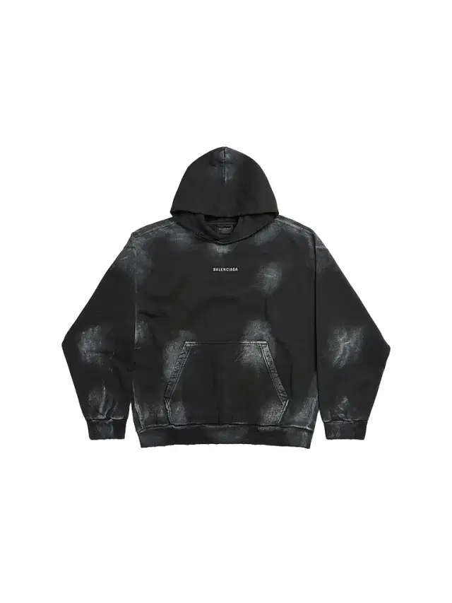Balenciaga Men's Medium Fit Hoodie - Faded Black White