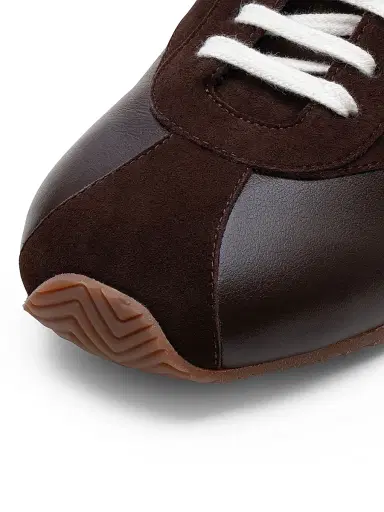 NEOUS Women's Berenices Low-Top Suede & Leather Sneakers - Dark Chocolate Cream - Size 11 | Thumbnail 4 NEOUS Women's Berenices Low-Top Suede & Leather Sneakers - Dark Chocolate Cream - Size 11 | Thumbnail 4