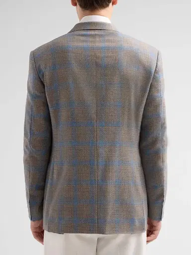Canali Men's Plaid Wool Sport Coat - Tan - Size 44 | Thumbnail 3