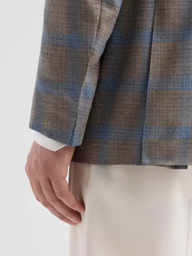 Canali Men's Plaid Wool Sport Coat - Tan - Size 44 | Thumbnail 8