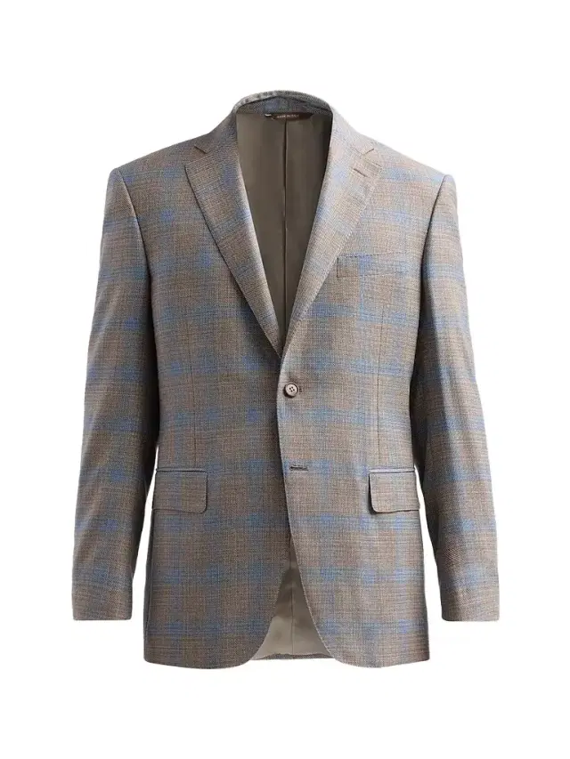 Canali Men's Plaid Wool Sport Coat - Tan