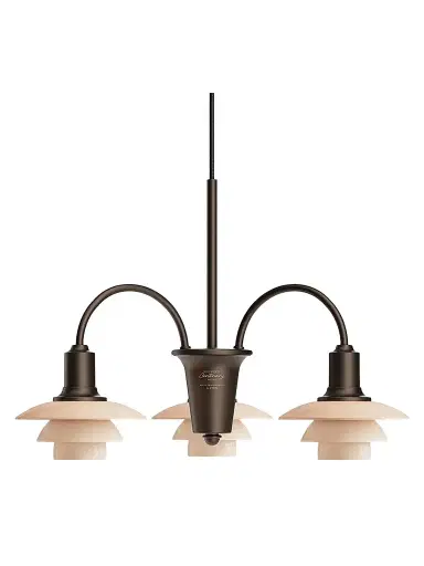 Louis Poulsen Ph 1/1 Aged Brass 3-Light Chandelier | Thumbnail 1 Louis Poulsen Ph 1/1 Aged Brass 3-Light Chandelier | Thumbnail 1