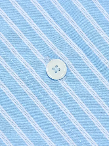 TOTEME Women's Striped Cotton Poplin Shirt - Blue White - Size 12 | Thumbnail 7