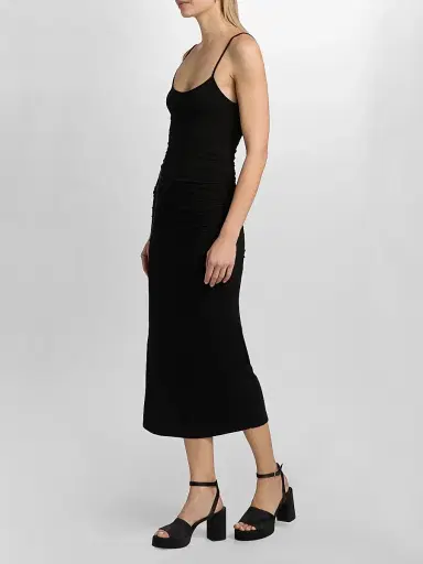 TOTEME Women's Draped Jersey Slip Midi Dress - Black - Size XL | Thumbnail 4
