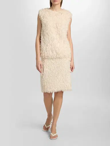 TOTEME Women's Feathered Jersey Sleeveless Top - Eggshell - Size 12 | Thumbnail 2