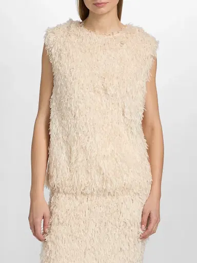 TOTEME Women's Feathered Jersey Sleeveless Top | Thumbnail 3 TOTEME Women's Feathered Jersey Sleeveless Top | Thumbnail 3